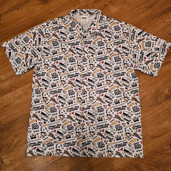 Sobe Promos Other - Sobe Promos Pittsburgh Penguins Hockey Button Down Shirt Mens XL UPMC Promo